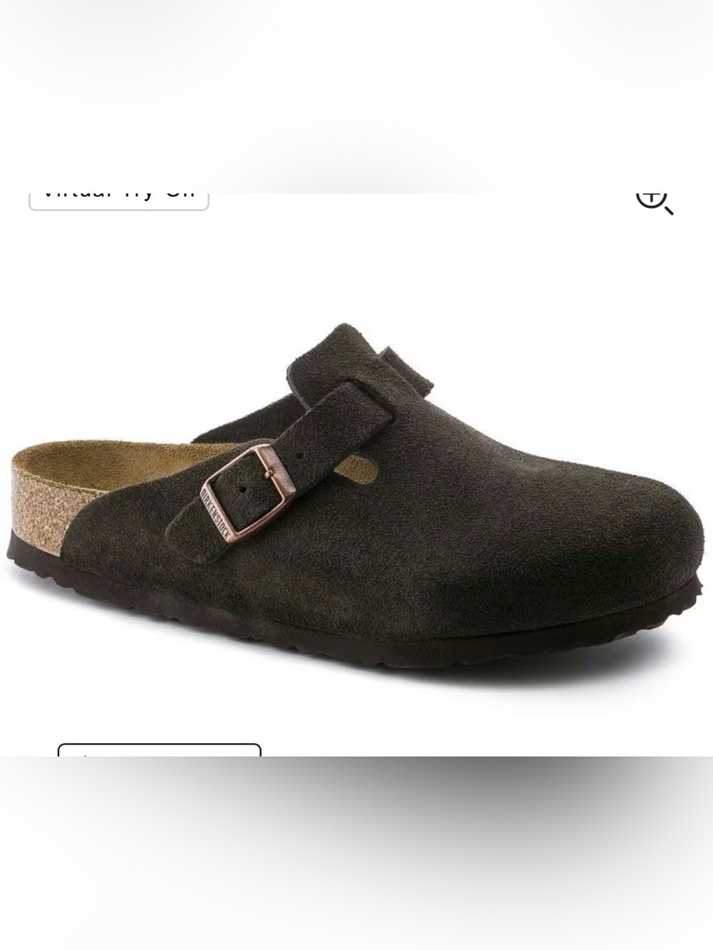 Birkenstock Boston Suede Clog in Dark Brown